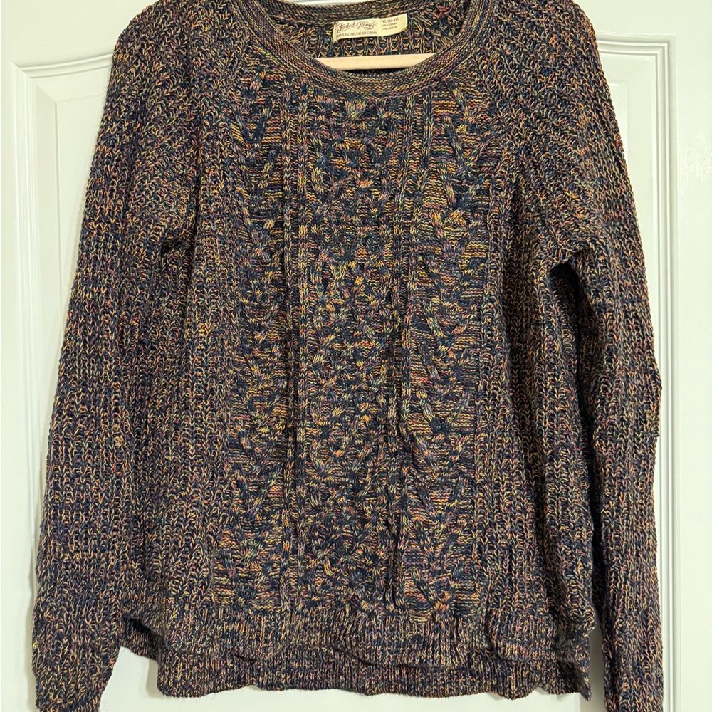 Faded Glory Multicolor Crew Neck Sweater
